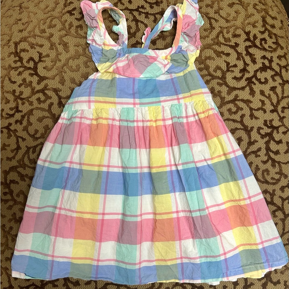 Tommy Bahama Girls Size 7 Pastel Plaid Dress Bow Back Spring Easter Coastal - Picture 4 of 7
